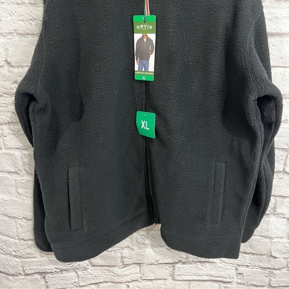Orvis mens XL fleece full zip up jacket navy nwt pockets - Picture 3 of 8